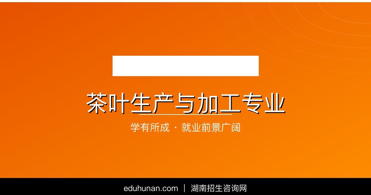 茶叶生产与加工专业介绍